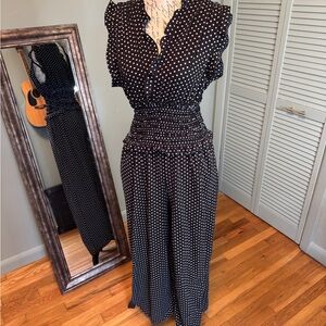 Max Studio Black and White Dotted Jumpsuit